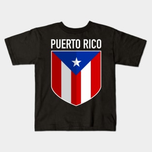 Puerto Rico - flag shield design Kids T-Shirt